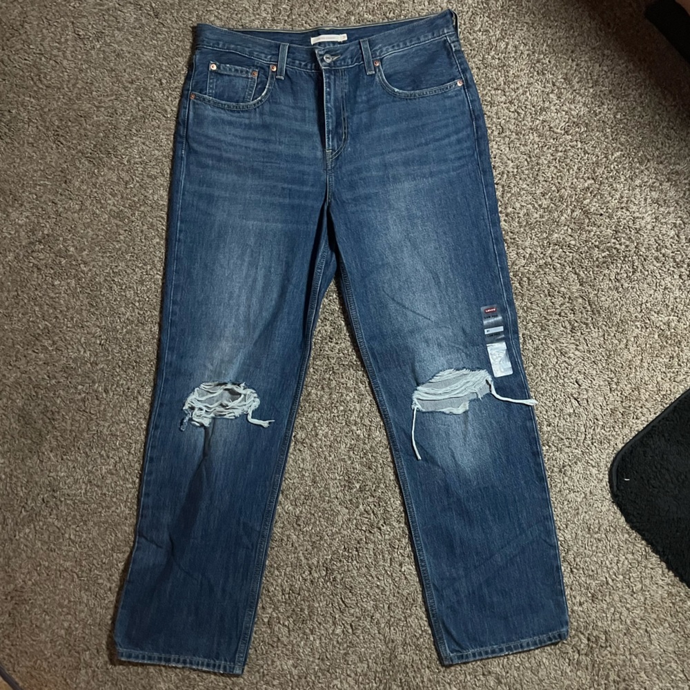 Levi's Women's High Rise Low Pro Straight Jeans Med Wash Size 31 (34X30) NWT
